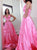 A Line V Neck Hand Made Flower Satin Sleeveless Prom Dresses 
