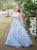 A Line Sweetheart Organza Floor Length Prom Dresses with Appliques