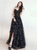 A Line Spaghetti Straps Tulle Black Stars Prom Dresses