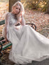 A Line Scoop Long Sleeves Gray Tulle Sequin Beades Prom Dress LBQ4068