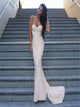 Sweep Train White Evening Dresses