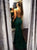 Sweep Train Green Evening Dresses