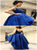 A Line Scoop High Low Satin Prom Dress With Lace Royal Blue LBQ4035