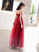 Sweep Train Red Evening Dresses