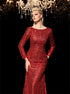 Sheath Scoop Sequin Long Sleeves Prom Dresses LBQ3395