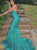 Sweep Train Green Evening Dresses