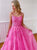 Ball Gown Pink Lace Prom Dress with Lace Up