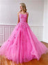 Ball Gown Pink Lace Prom Dress with Lace Up LBQ3709
