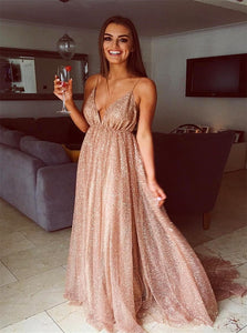 Golden Champagne Evning Dresses