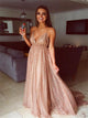 Golden Champagne Evning Dresses