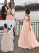 Sweep Train Pink Evening Dresses