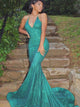 Halter Mermaid Sequins Pleats Prom Dresses