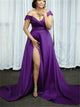 Sweep Train Purple Evening Dresses