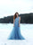 Sweep Train Blue Evening Dresses