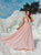 A Line Spaghetti Straps Ruffles Chiffon Sleeveless Floor Length Dresses