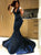 Mermaid Halter Ruffles Sequins Prom Dresses LBQ3456