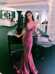 Mermaid Spaghetti Straps Satin Pleats Lace Up Prom Dresses