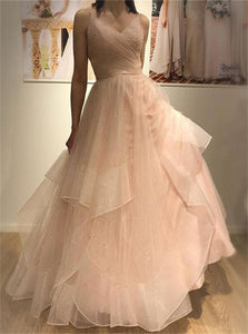 Sweep Train Pink Evening Dresses