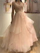 Sweep Train Pink Evening Dresses