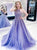 Sweep Train Purple Evening Dresses