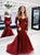 Sweep Train Red Evening Dresses