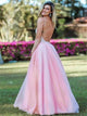 Sweep Train Pink Evening Dresses