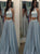 Sweep Train Blue Evening Dresses