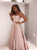 A Line Sweetheart Pink Satin Pleats Prom Dresses