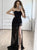 Sweep Train Black Evening Dresses