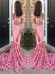 Sweep Train Pink Evening Dresses