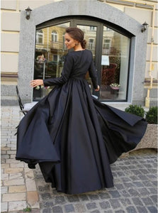 Sweep Train Black Evening Dresses