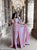 A Line V Neck Satin Pleats Prom Dresses