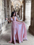 A Line V Neck Satin Pleats Prom Dresses LBQ3360