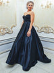 Sweep Train Black Evening Dresses