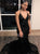 Sweep Train Black Evening Dresses