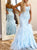 Sweep Train Blue Evening Dresses