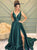 Sweep Train Green Evening Dresses