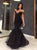 Sweep Train Black Evening Dresses