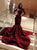 Mermaid Scoop Long Sleeves 3D Floral Open Back Prom Dresses 