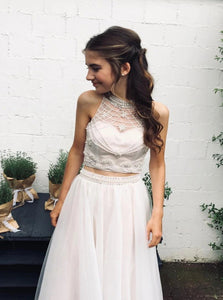 Sweep Train White Evening Dresses