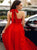 Sweep Train Red Evening Dresses