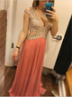 Sweep Train Orange Evening Dresses