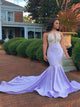 Jewel Beading Appliques  Mermaid Satin Prom Dresses