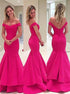 Mermaid Off the Shoulder Satin Layers Prom Dresses LBQ3439