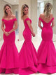 Mermaid Off the Shoulder Satin Layers Prom Dresses