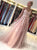 A Line Straps Appliques Tulle Prom Dresses