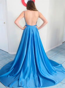 Backless Satin Evening Dresses