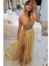 A Line Sweetheart Tulle Beadings Prom Dress LBQ4000