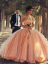 Ball Gown Strapless Beading Floor Length Tulle Prom Dresses LBQ3400