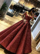 Sequins Off the Shoulder Ball Gown Prom Dress with Pleats